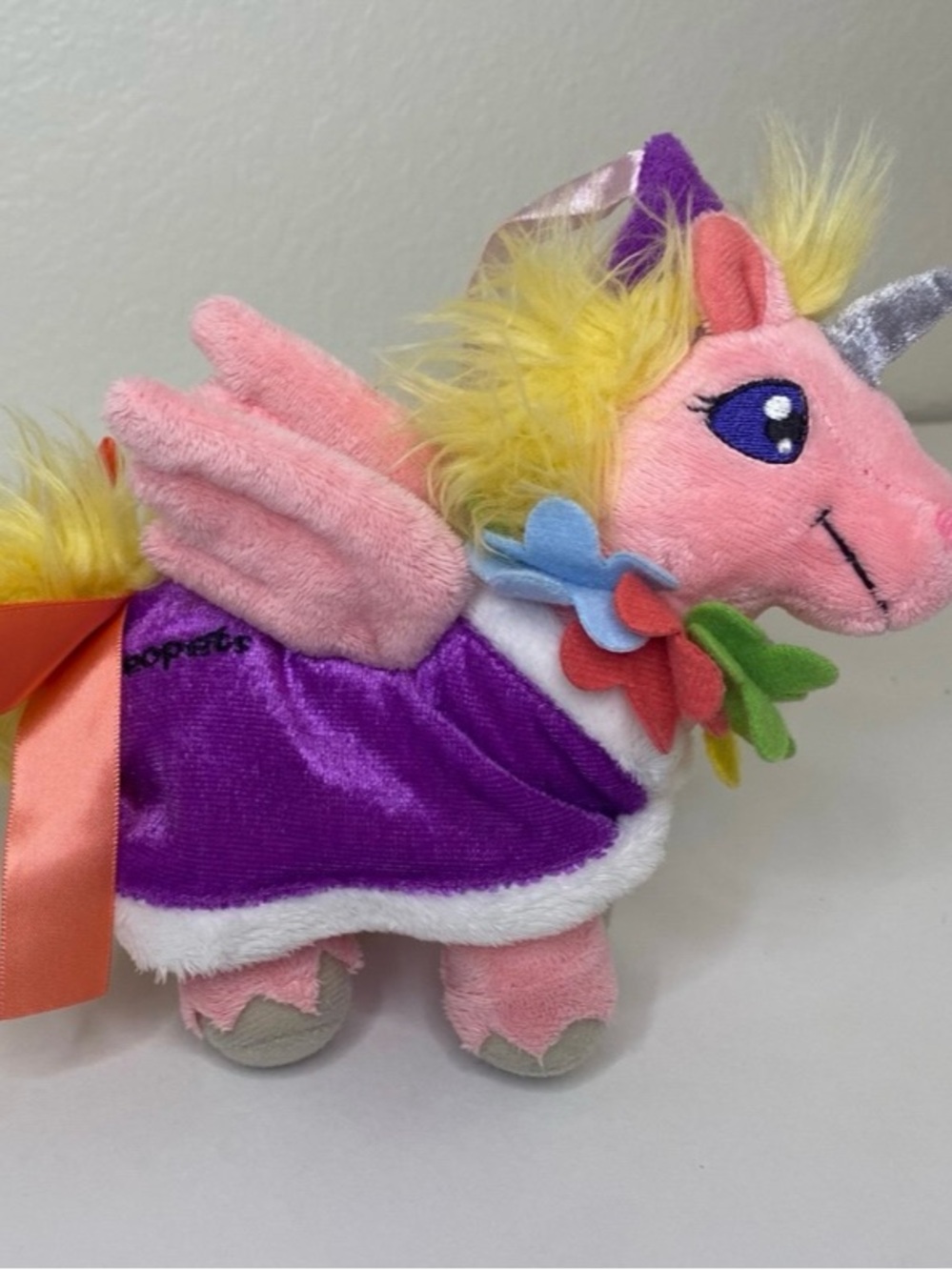 Neopets Royal Girl Uni KeyQuest Plush 2008 Pink Stuffed Animal Unicorn
